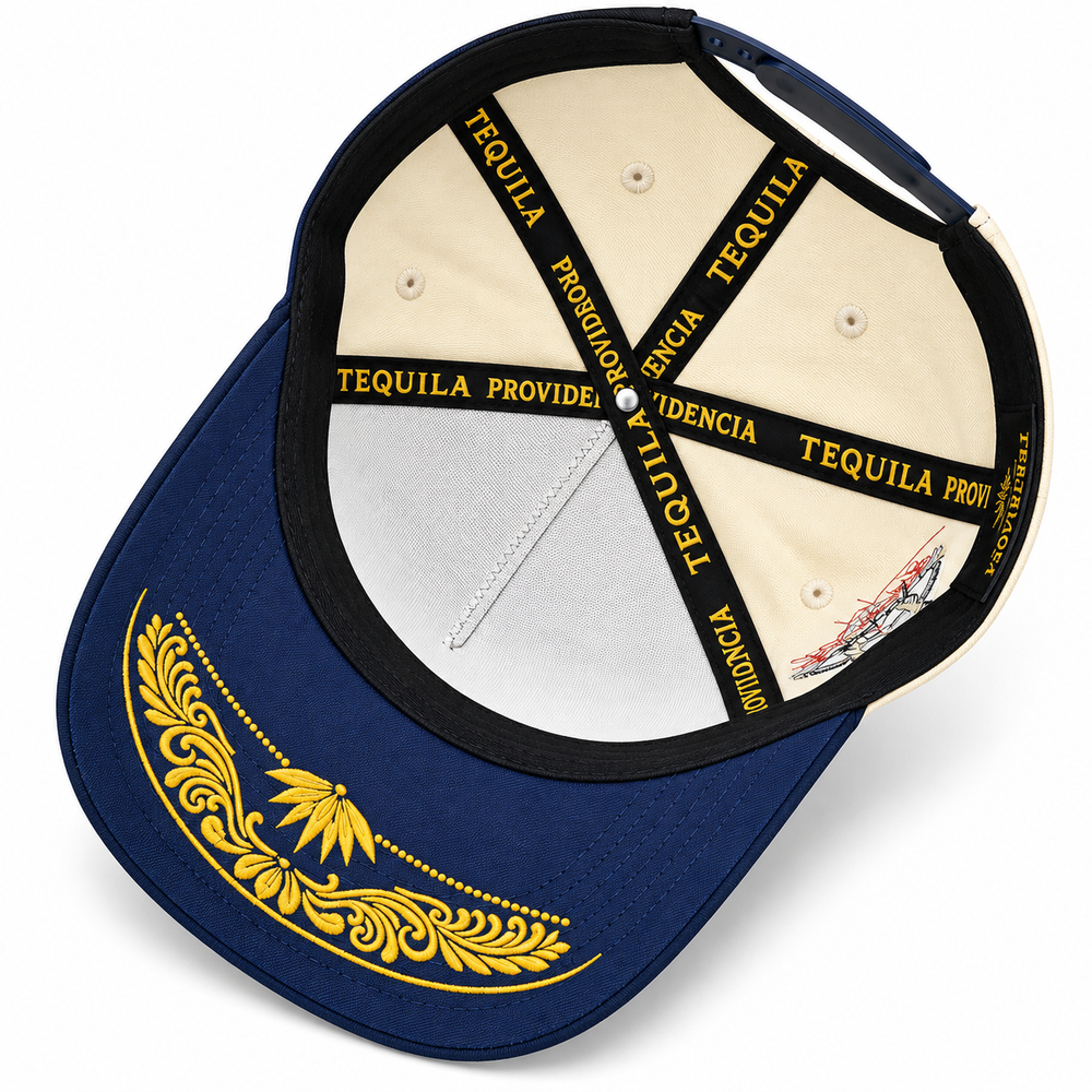 Embroidered underbill + branded seam tape